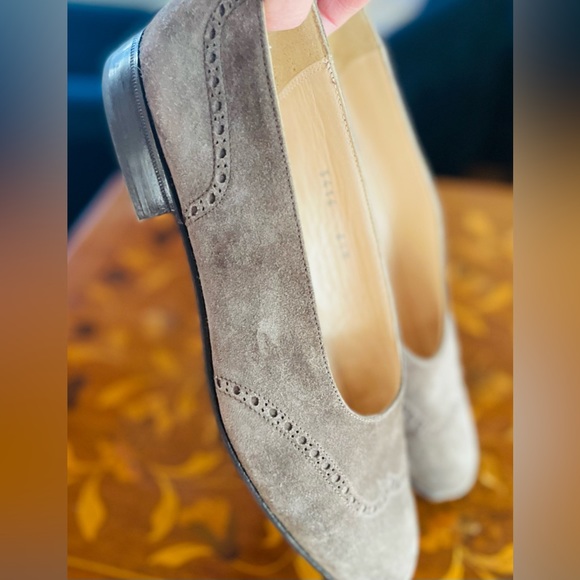 Italian Suede Leather Loafers Size 6.5, good used condition, Dark Brown, NICE - Picture 3 of 14